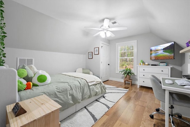 99 Starboard Tack Dr, Salem, SC 29676 - bedroom featuring vaulted ceiling, an office area, ceiling fan, and light wood finished floors