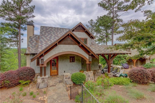 143 Button Bush Trl, Six Mile, SC 29682 - view of front of property with a chimney and roof with shingles