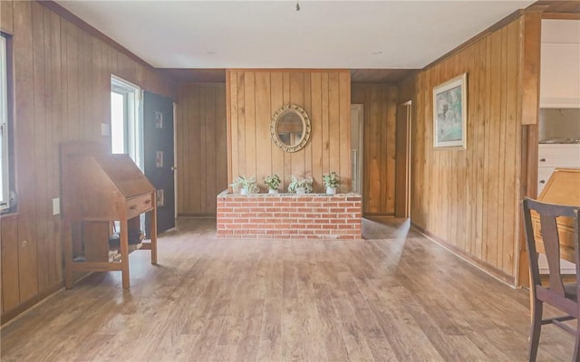 504 Suttles Landing Rd, Iva, SC 29655 - entrance foyer with wooden walls and wood finished floors
