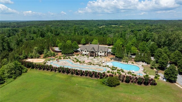 1523 Gadwell Way, Seneca, SC 29678 - aerial view of a forest and a pool area