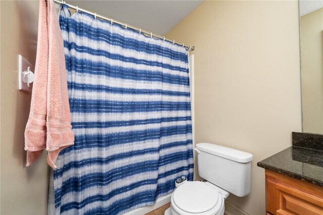 1523 Gadwell Way, Seneca, SC 29678 - full bathroom with toilet, vanity, baseboards, and a shower with shower curtain