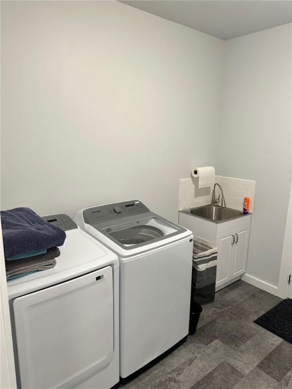 70 Creek Point Dr, Abbeville, SC 29620 - washroom featuring washing machine and dryer and cabinet space
