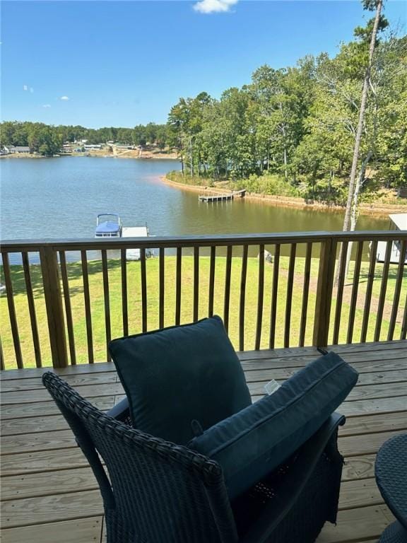 70 Creek Point Dr, Abbeville, SC 29620 - wooden deck featuring a water view and a yard