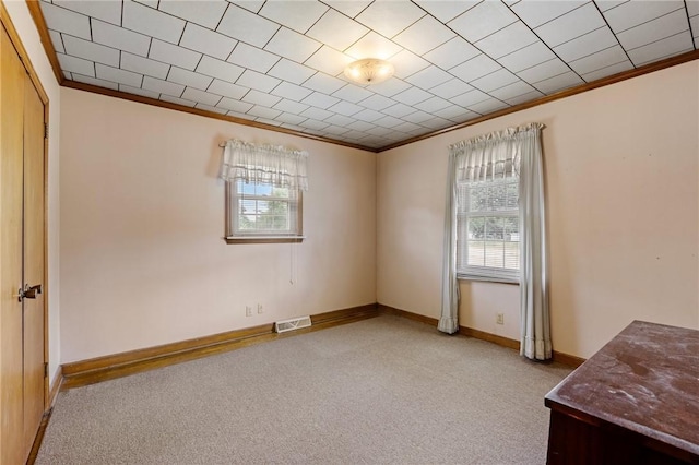 134 Grasshopper Hill Rd, Pickens, SC 29671 - carpeted empty room featuring crown molding, healthy amount of natural light, and baseboards