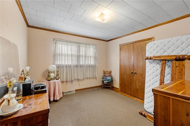 134 Grasshopper Hill Rd, Pickens, SC 29671 - carpeted bedroom featuring ornamental molding and baseboards
