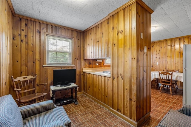 134 Grasshopper Hill Rd, Pickens, SC 29671 - bar featuring brick patterned floors and wooden walls