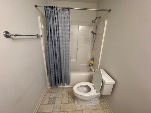 106 Dewars Trl, Anderson, SC 29621 - bathroom with toilet, shower / tub combo, and baseboards