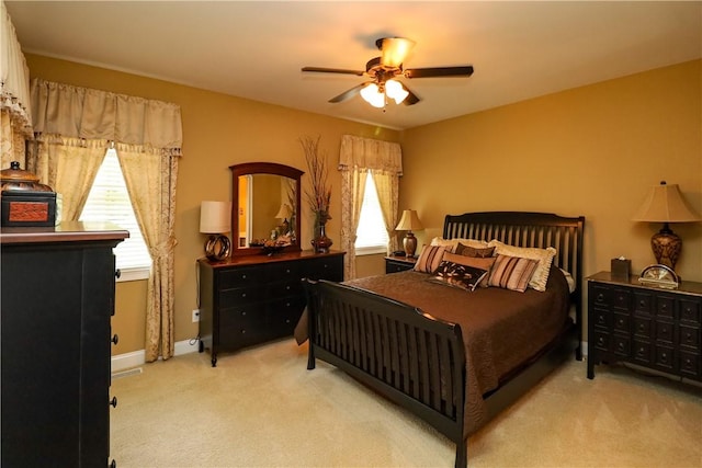 122 Langwell Dr, Anderson, SC 29621 - bedroom featuring light colored carpet, ceiling fan, and baseboards