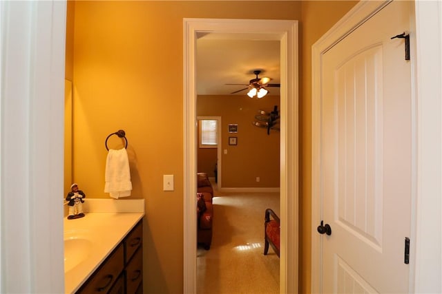 122 Langwell Dr, Anderson, SC 29621 - bathroom featuring vanity and a ceiling fan