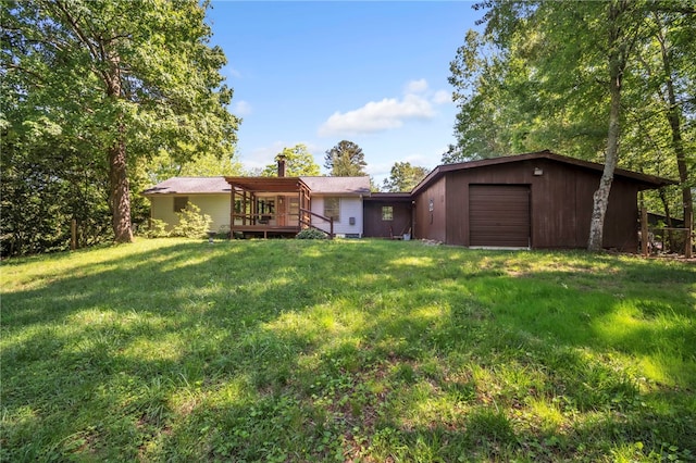 466 Whetstone Rd, Mountain Rest, SC 29664 - view of grassy yard with a deck and a garage