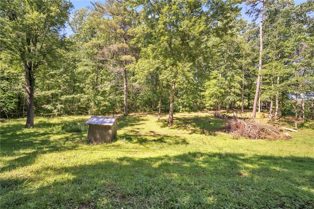 466 Whetstone Rd, Mountain Rest, SC 29664 - view of green lawn with a wooded view