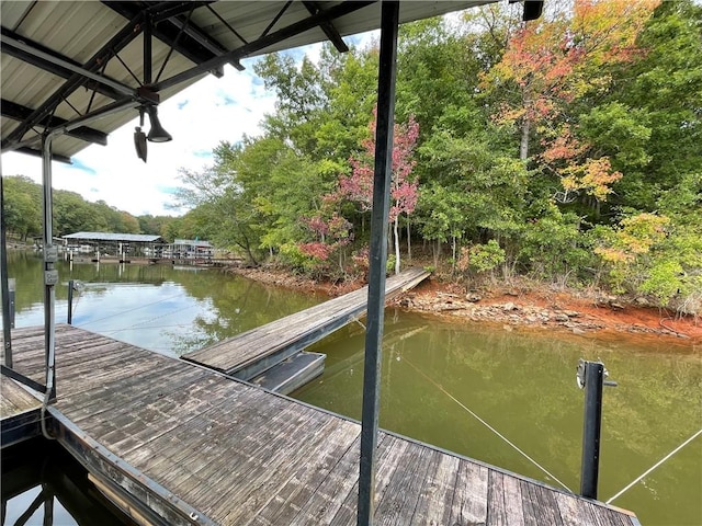 425 Lakewood Dr, Townville, SC 29689 - dock area with a water view and view of scattered trees