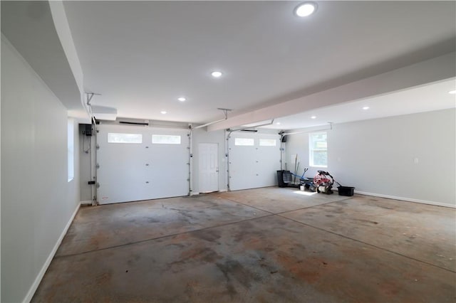 425 Lakewood Dr, Townville, SC 29689 - garage with recessed lighting and baseboards