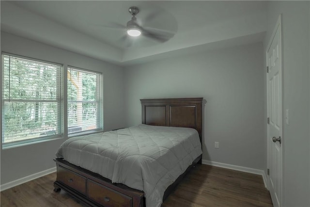 425 Lakewood Dr, Townville, SC 29689 - bedroom featuring wood finished floors, baseboards, and ceiling fan