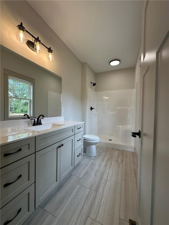 190 Jefferson Pl, Walhalla, SC 29691 - full bathroom featuring a walk in shower, vanity, and wood finish floors