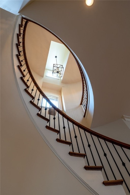 117 Misty Water Loop, Sunset, SC 29685 - stairway featuring a chandelier
