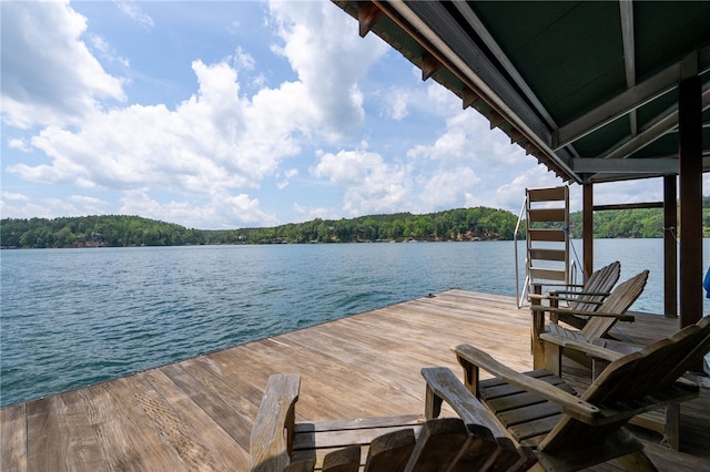 117 Misty Water Loop, Sunset, SC 29685 - dock area with a water view and a wooded view
