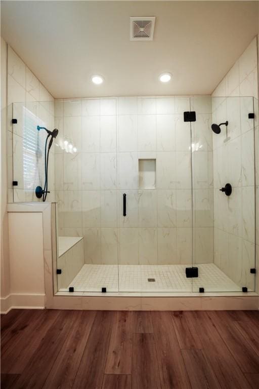 117 Founders Blvd, Central, SC 29630 - full bath featuring a shower stall, wood finished floors, and recessed lighting