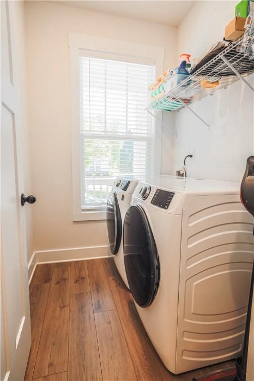 117 Founders Blvd, Central, SC 29630 - washroom with independent washer and dryer, wood-type flooring, and baseboards