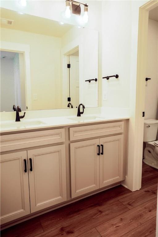 117 Founders Blvd, Central, SC 29630 - bathroom featuring double vanity, toilet, and wood finished floors