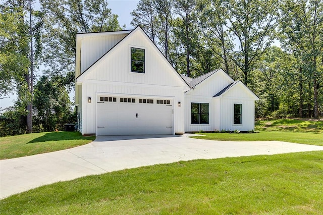629 Mountain View Rd, Williamston, SC 29697 - modern inspired farmhouse featuring concrete driveway, a front yard, and board and batten siding