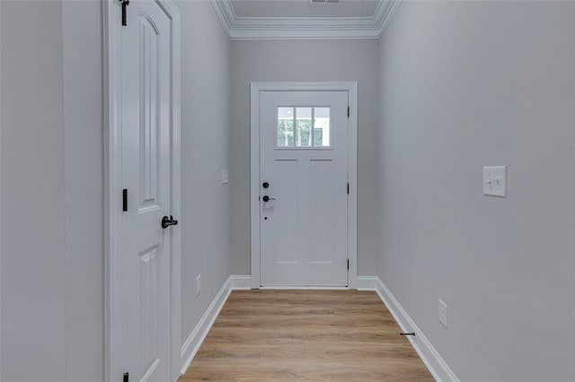 629 Mountain View Rd, Williamston, SC 29697 - doorway to outside with crown molding and light wood-style flooring