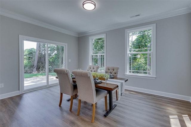 629 Mountain View Rd, Williamston, SC 29697 - dining area featuring crown molding and wood finished floors