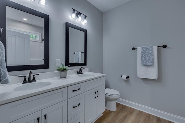 629 Mountain View Rd, Williamston, SC 29697 - full bathroom with double vanity and wood finished floors