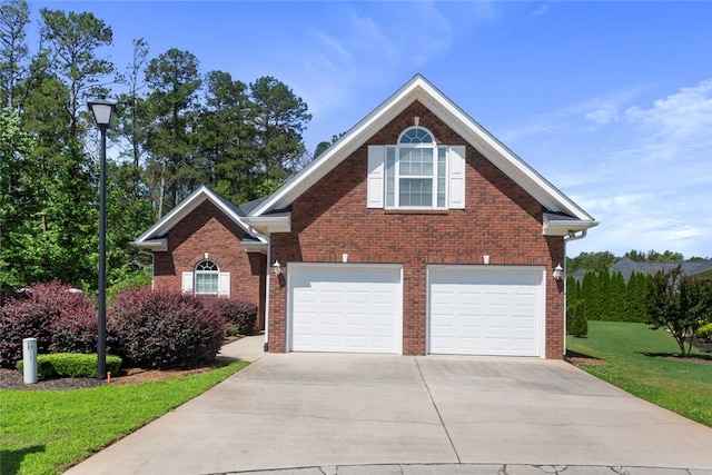 704 Nottingham Ct, Seneca, SC 29672 - traditional-style home with concrete driveway, brick siding, a front lawn, and a garage