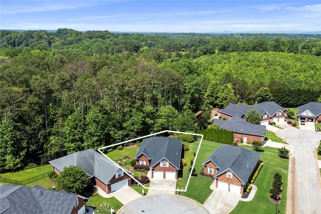 704 Nottingham Ct, Seneca, SC 29672 - aerial view of residential area with a heavily wooded area and property boundaries highlighted