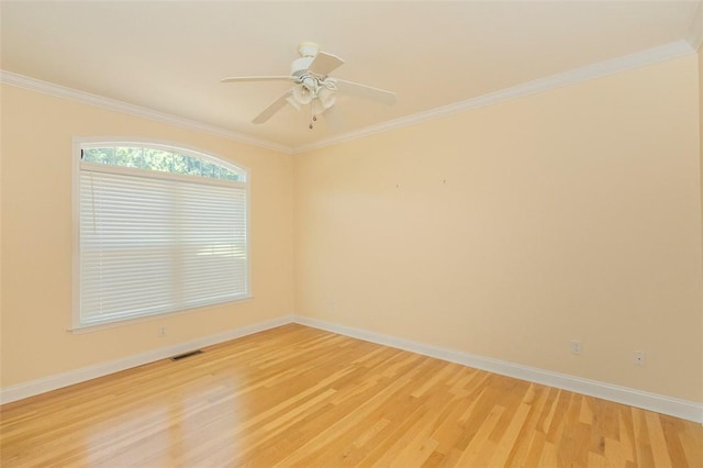 207 W Green Chase, Anderson, SC 29621 - spare room with light wood-style flooring, baseboards, ornamental molding, and a ceiling fan