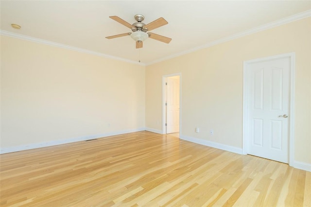207 W Green Chase, Anderson, SC 29621 - unfurnished room featuring light wood-style flooring, ceiling fan, crown molding, and baseboards