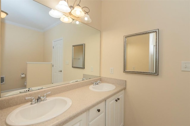 207 W Green Chase, Anderson, SC 29621 - full bath with double vanity, crown molding, a chandelier, and toilet
