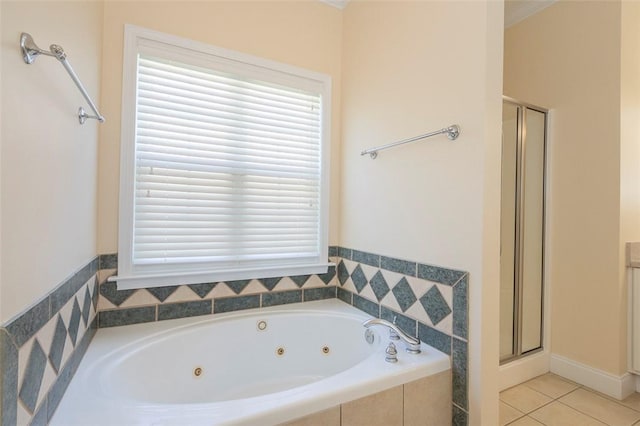 207 W Green Chase, Anderson, SC 29621 - full bathroom featuring a shower stall, a tub with jets, and tile patterned flooring