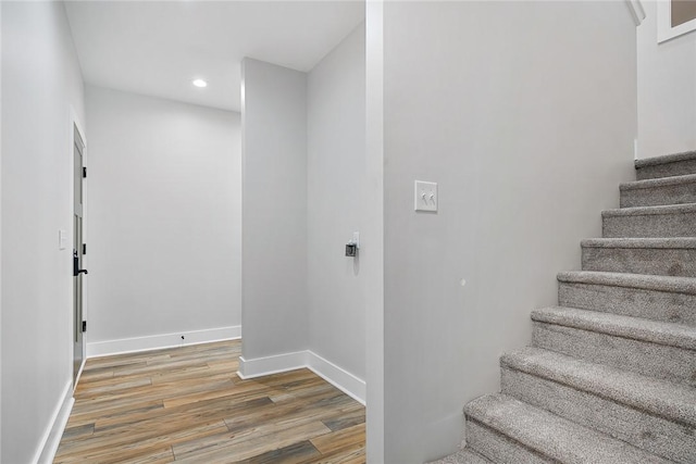 100 Grandview Dr, Anderson, SC 29625 - staircase featuring wood finished floors, recessed lighting, and baseboards
