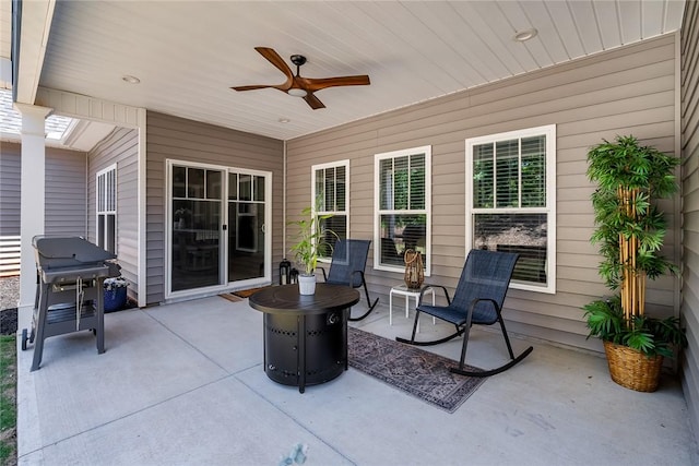 100 Grandview Dr, Anderson, SC 29625 - view of patio featuring ceiling fan and a grill