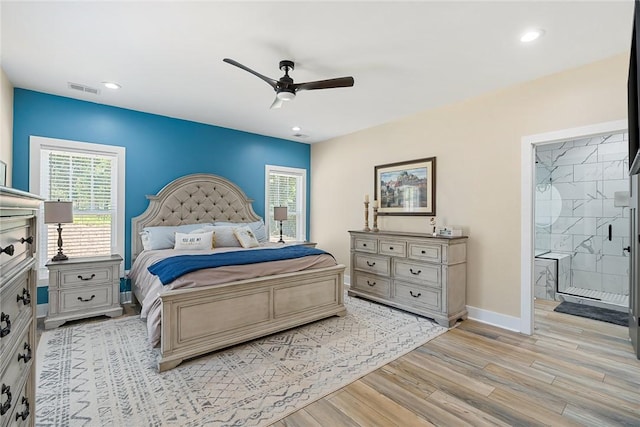 100 Grandview Dr, Anderson, SC 29625 - bedroom with multiple windows, light wood finished floors, recessed lighting, baseboards, and ceiling fan