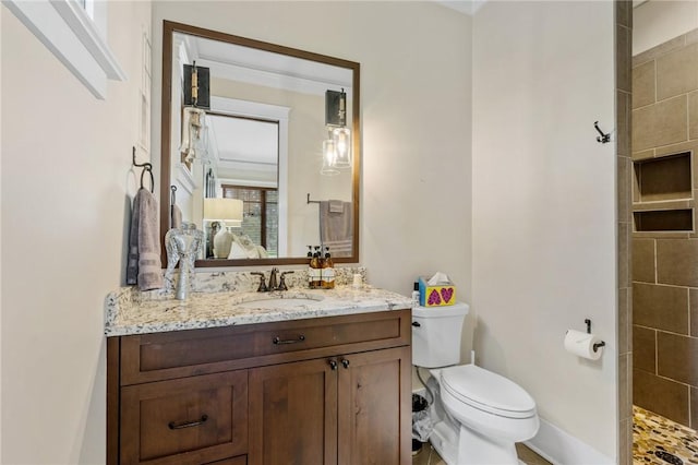 194 Cool Water Way, Sunset, SC 29685 - full bath featuring vanity, toilet, baseboards, and tiled shower