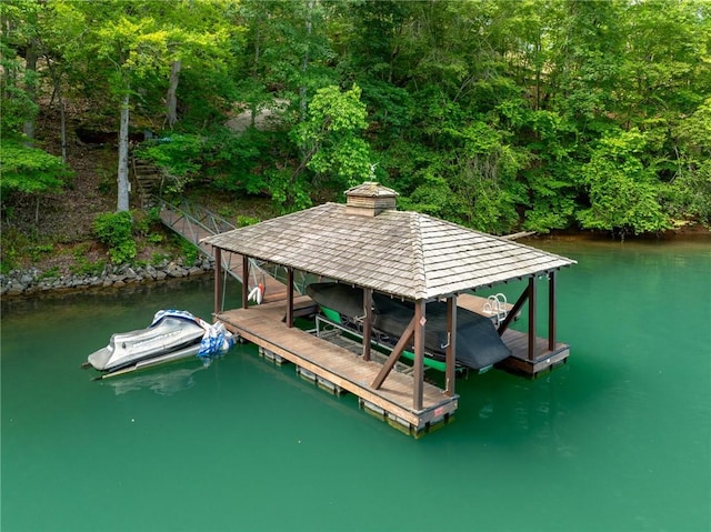 194 Cool Water Way, Sunset, SC 29685 - dock area featuring boat lift and a water view