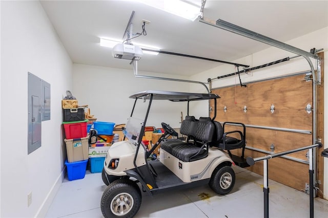 251 Settlement Blvd, Sunset, SC 29685 - garage with a garage door opener, electric panel, and baseboards