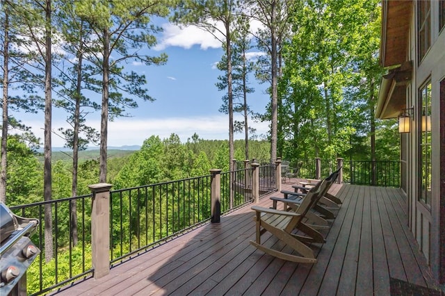 251 Settlement Blvd, Sunset, SC 29685 - deck with a forest view and grilling area
