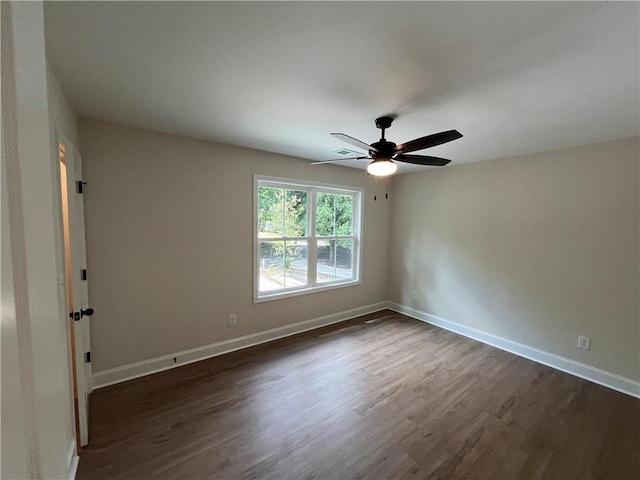 116 Fern Cir, Clemson, SC 29631 - empty room with dark wood-style flooring, baseboards, and a ceiling fan