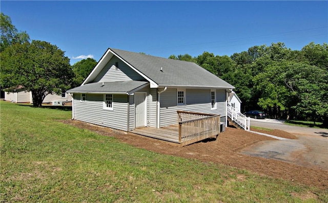 208 Aiken St, Central, SC 29630 - rear view of property featuring a wooden deck and a yard