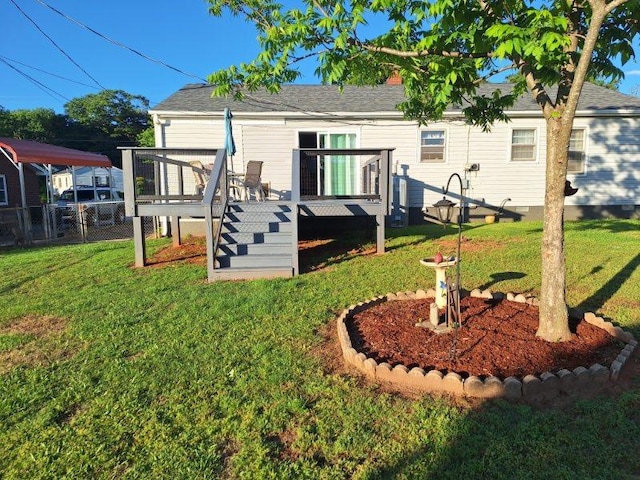 709 Ferry St, Anderson, SC 29626 - back of house with a wooden deck and stairs