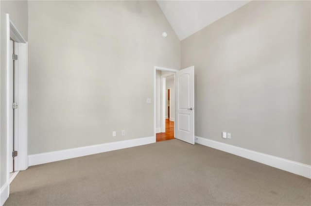 206 Waverly Hall Ln, Simpsonville, SC 29681 - unfurnished bedroom with carpet flooring, high vaulted ceiling, and baseboards