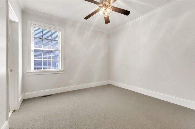 206 Waverly Hall Ln, Simpsonville, SC 29681 - carpeted empty room with baseboards, ornamental molding, and ceiling fan