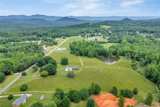 1142 Fox Squirrel Ridge Rd, Pickens, SC 29671 - drone / aerial view of a water and mountain view and a heavily wooded area