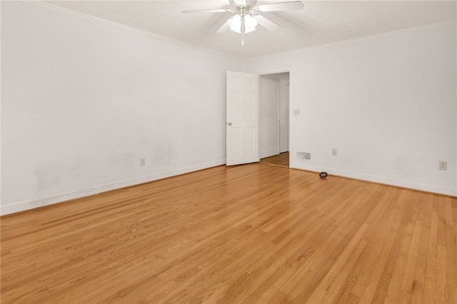 1142 Fox Squirrel Ridge Rd, Pickens, SC 29671 - unfurnished room with ceiling fan, light wood finished floors, baseboards, and ornamental molding