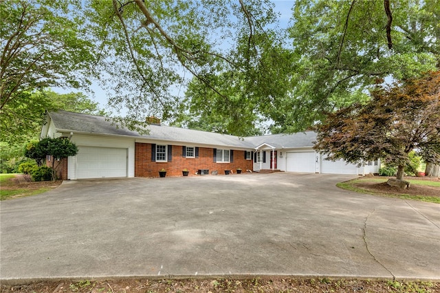 1142 Fox Squirrel Ridge Rd, Pickens, SC 29671 - ranch-style home with brick siding, driveway, a garage, and a chimney