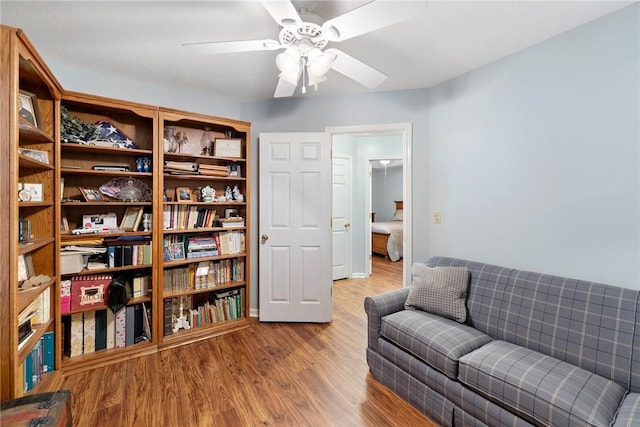 104 Brittania Cir, Anderson, SC 29621 - sitting room with ceiling fan and wood finished floors